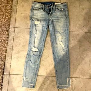 Treasure & bond. blue ripped jeans. Low waisted